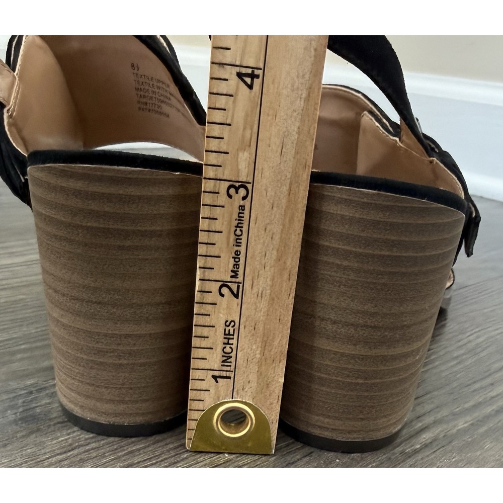 SOLD
Girl Block Heel Sandals Open Toe Slingback Minimalist Chic 8.5 Goth - Picture 7 of 10